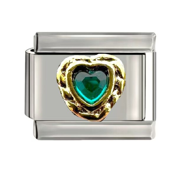 HEART STONE (GOLD&GREEN)