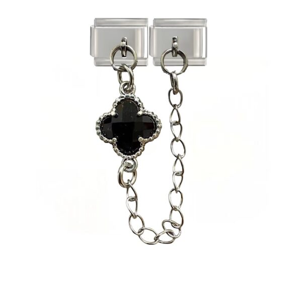 CHAIN CHARM (CLOVER BLACK)