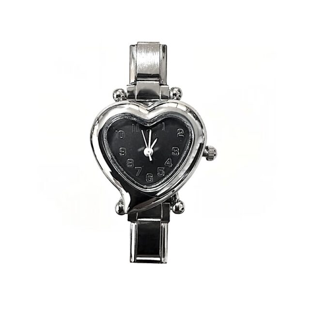 ITALIAN CHARM WATCH (HEART BLACK)